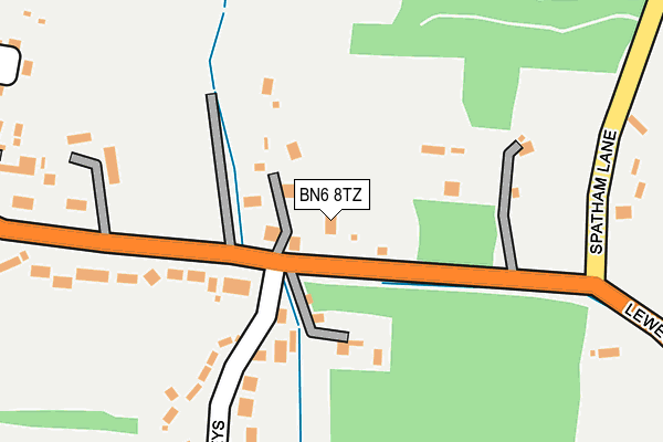 BN6 8TZ map - OS OpenMap – Local (Ordnance Survey)