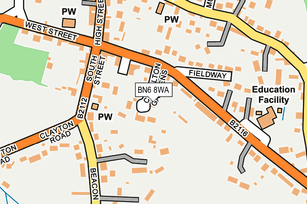 BN6 8WA map - OS OpenMap – Local (Ordnance Survey)