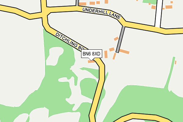BN6 8XD map - OS OpenMap – Local (Ordnance Survey)