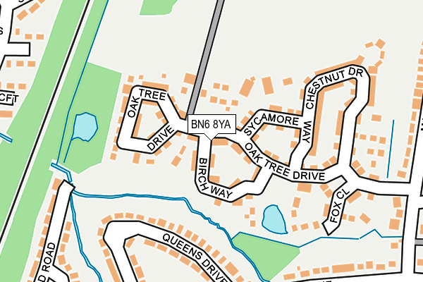 BN6 8YA map - OS OpenMap – Local (Ordnance Survey)