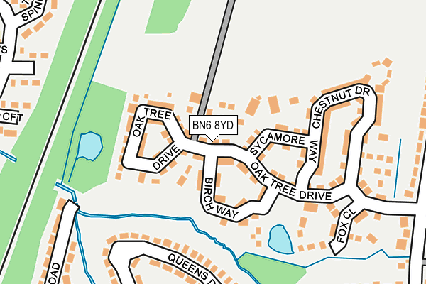 BN6 8YD map - OS OpenMap – Local (Ordnance Survey)