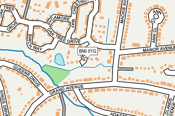 BN6 8YG map - OS OpenMap – Local (Ordnance Survey)