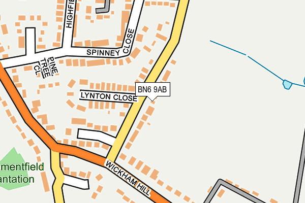 BN6 9AB map - OS OpenMap – Local (Ordnance Survey)