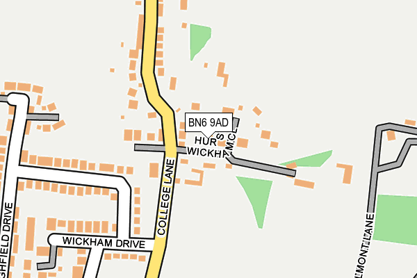 BN6 9AD map - OS OpenMap – Local (Ordnance Survey)