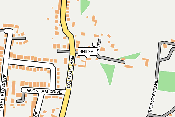 BN6 9AL map - OS OpenMap – Local (Ordnance Survey)