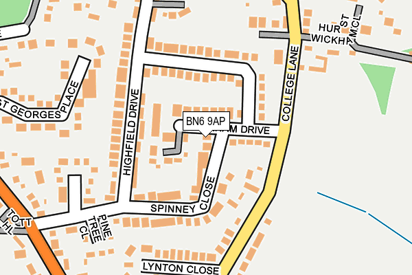 BN6 9AP map - OS OpenMap – Local (Ordnance Survey)