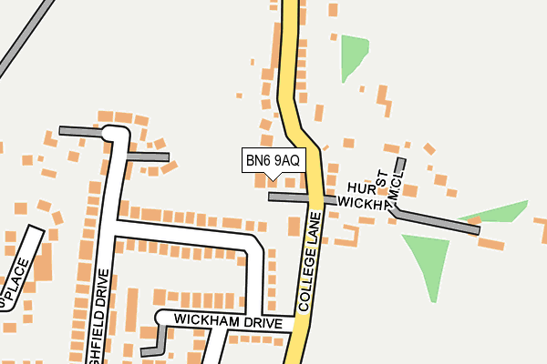 BN6 9AQ map - OS OpenMap – Local (Ordnance Survey)
