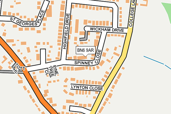 BN6 9AR map - OS OpenMap – Local (Ordnance Survey)