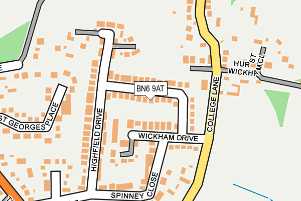 BN6 9AT map - OS OpenMap – Local (Ordnance Survey)