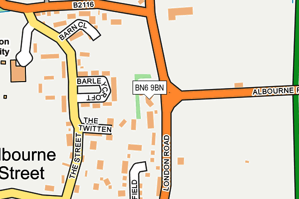 BN6 9BN map - OS OpenMap – Local (Ordnance Survey)