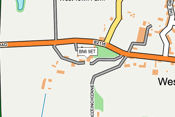 BN6 9ET map - OS OpenMap – Local (Ordnance Survey)