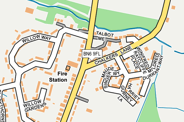 BN6 9FL map - OS OpenMap – Local (Ordnance Survey)