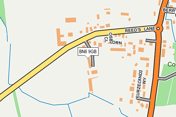 BN6 9GB map - OS OpenMap – Local (Ordnance Survey)