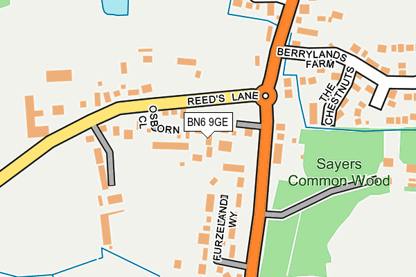 BN6 9GE map - OS OpenMap – Local (Ordnance Survey)