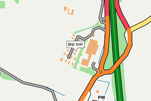 BN6 9HR map - OS OpenMap – Local (Ordnance Survey)