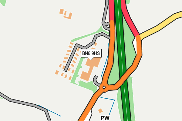 BN6 9HS map - OS OpenMap – Local (Ordnance Survey)