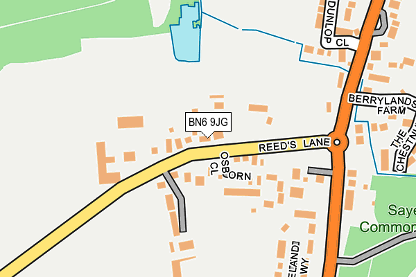 BN6 9JG map - OS OpenMap – Local (Ordnance Survey)