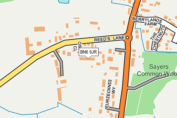 BN6 9JR map - OS OpenMap – Local (Ordnance Survey)