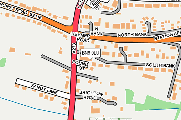 BN6 9LU map - OS OpenMap – Local (Ordnance Survey)