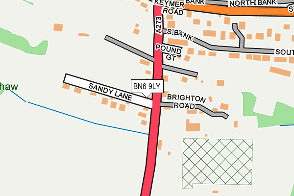 BN6 9LY map - OS OpenMap – Local (Ordnance Survey)