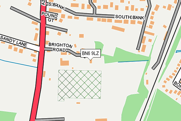 BN6 9LZ map - OS OpenMap – Local (Ordnance Survey)