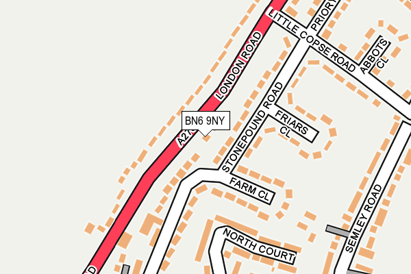 BN6 9NY map - OS OpenMap – Local (Ordnance Survey)