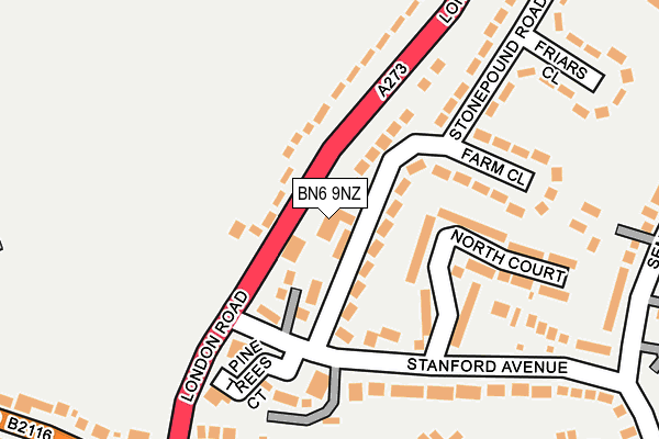 BN6 9NZ map - OS OpenMap – Local (Ordnance Survey)