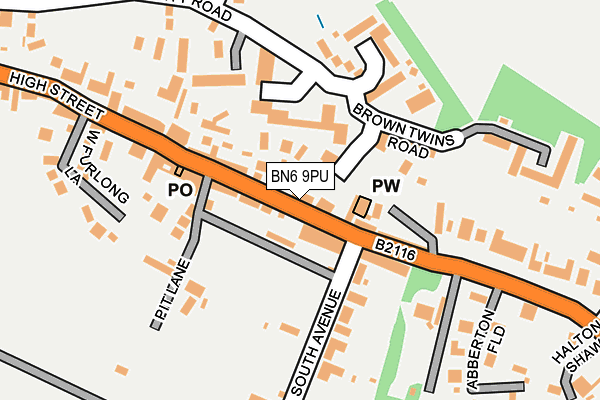 BN6 9PU map - OS OpenMap – Local (Ordnance Survey)