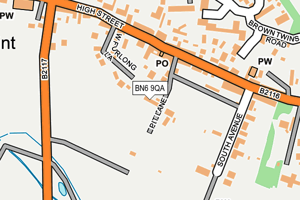 BN6 9QA map - OS OpenMap – Local (Ordnance Survey)