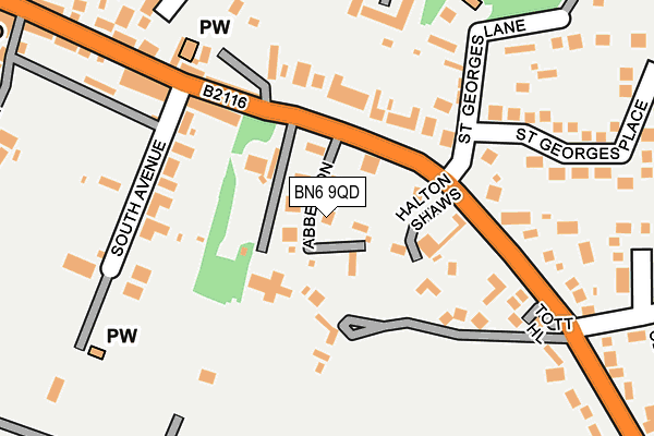 BN6 9QD map - OS OpenMap – Local (Ordnance Survey)