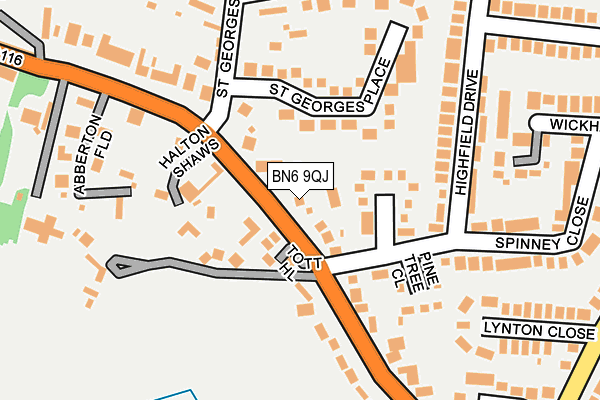 BN6 9QJ map - OS OpenMap – Local (Ordnance Survey)