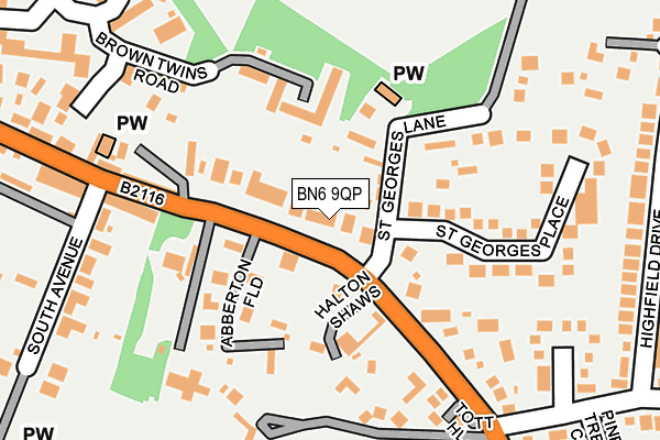 BN6 9QP map - OS OpenMap – Local (Ordnance Survey)