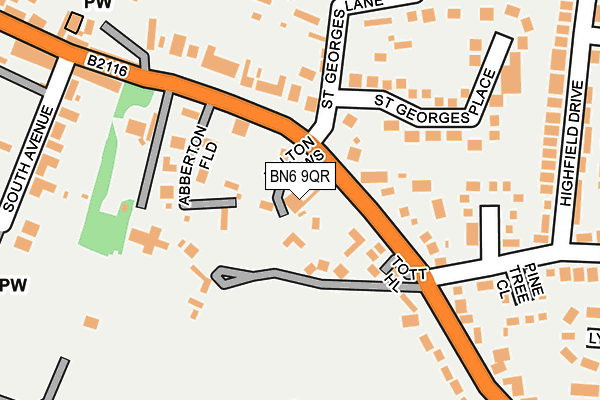 BN6 9QR map - OS OpenMap – Local (Ordnance Survey)