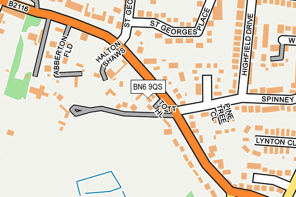 BN6 9QS map - OS OpenMap – Local (Ordnance Survey)
