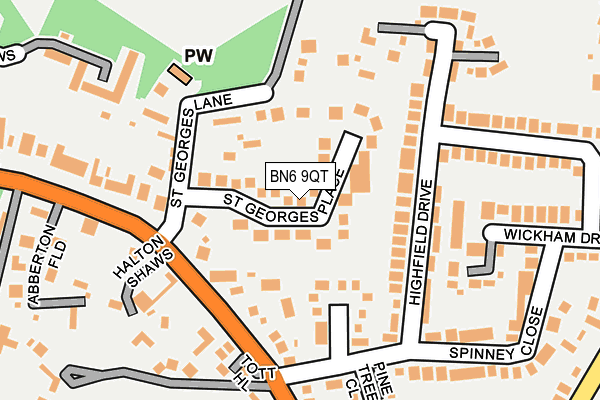 BN6 9QT map - OS OpenMap – Local (Ordnance Survey)