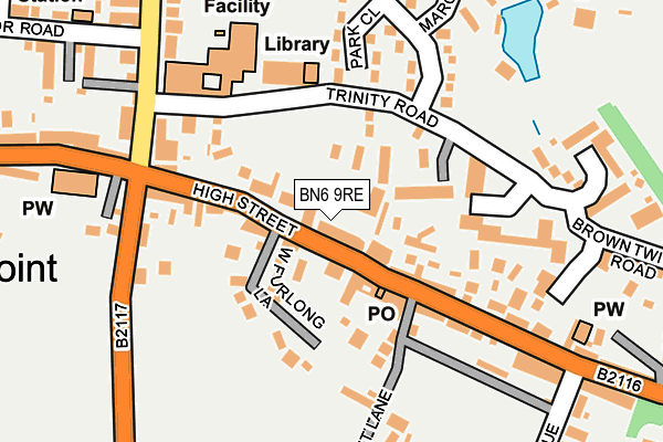 BN6 9RE map - OS OpenMap – Local (Ordnance Survey)
