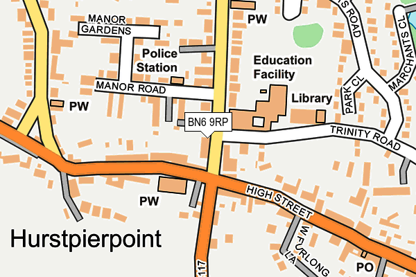 BN6 9RP map - OS OpenMap – Local (Ordnance Survey)