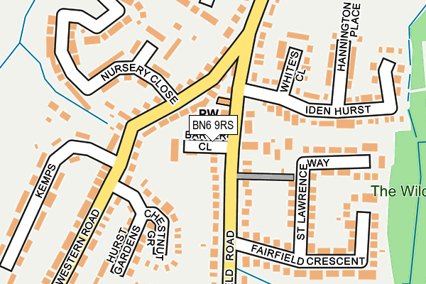 BN6 9RS map - OS OpenMap – Local (Ordnance Survey)