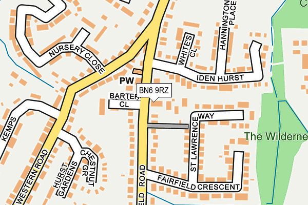 BN6 9RZ map - OS OpenMap – Local (Ordnance Survey)