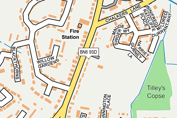 BN6 9SD map - OS OpenMap – Local (Ordnance Survey)
