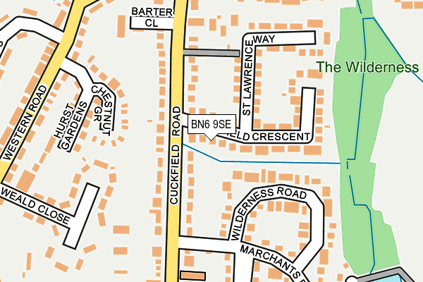 BN6 9SE map - OS OpenMap – Local (Ordnance Survey)
