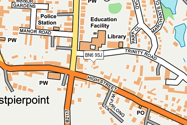 BN6 9SJ map - OS OpenMap – Local (Ordnance Survey)