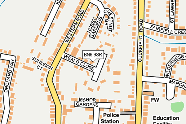 BN6 9SR map - OS OpenMap – Local (Ordnance Survey)