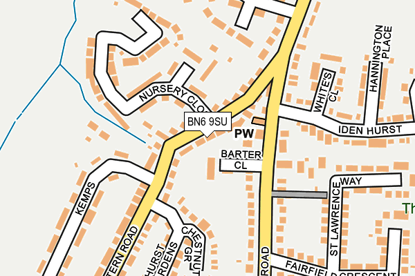 BN6 9SU map - OS OpenMap – Local (Ordnance Survey)