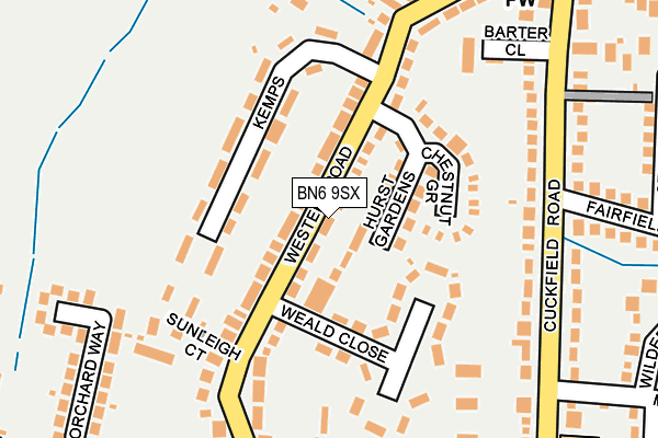 BN6 9SX map - OS OpenMap – Local (Ordnance Survey)