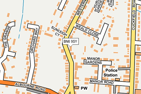 BN6 9SY map - OS OpenMap – Local (Ordnance Survey)