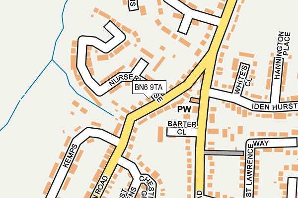 BN6 9TA map - OS OpenMap – Local (Ordnance Survey)