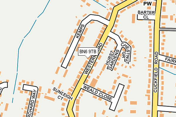 BN6 9TB map - OS OpenMap – Local (Ordnance Survey)