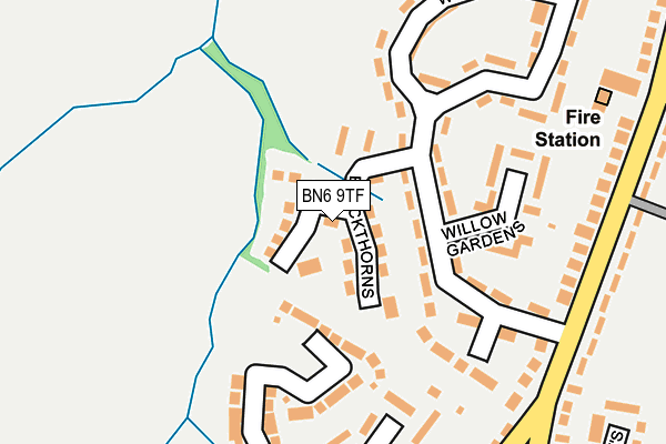 BN6 9TF map - OS OpenMap – Local (Ordnance Survey)