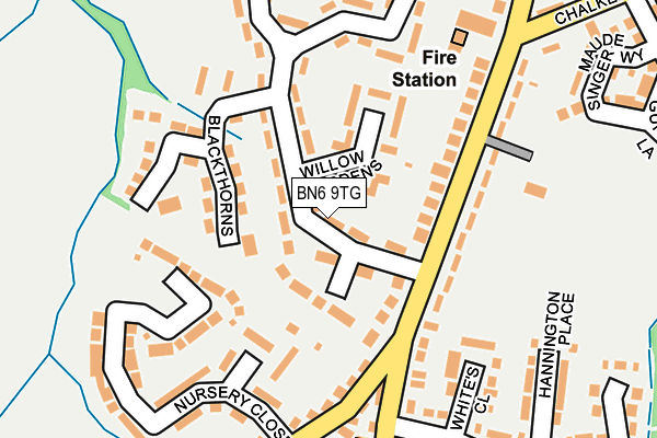 BN6 9TG map - OS OpenMap – Local (Ordnance Survey)